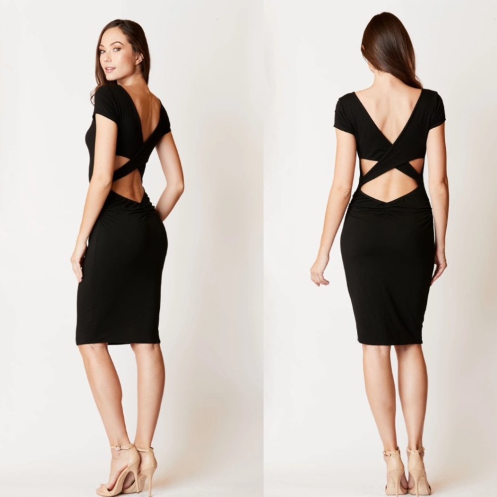 (Navy) MiJo Criss Cross TShirt Dress